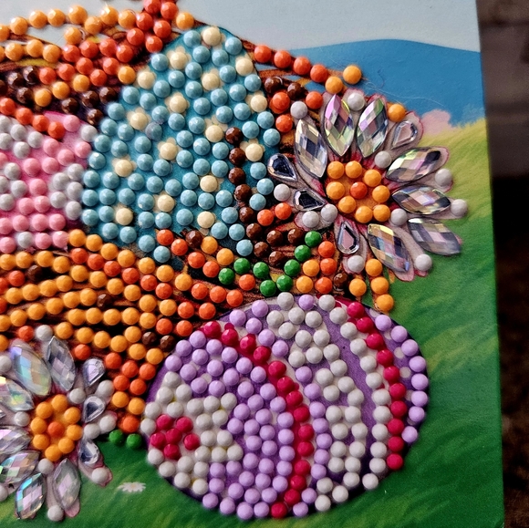Curious Chick's Easter Card Diamond Painted Unique - Picture 2 of 6